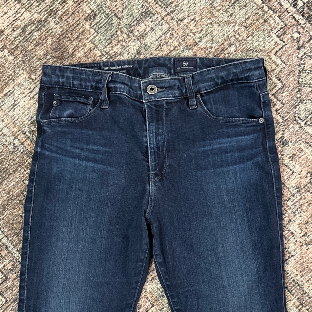 AG Adriano Goldschmied Dark Blue The Farrah Skinny Jeans Highrise - Picture 4 of 8